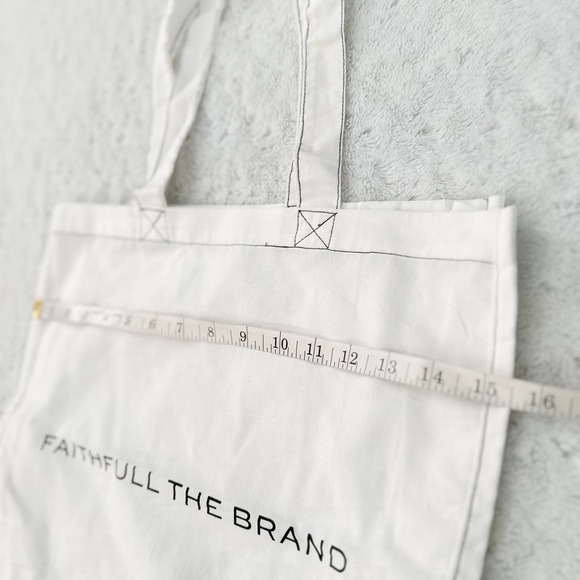 NWOT- FAITHFUL THE BRAND Spell Out Linen Tote Bag || SMALL FLAW - Picture 5 of 6